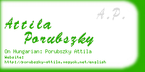 attila porubszky business card